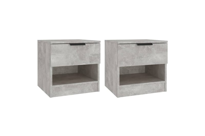 beBasic sengeborde 2 stk. konstrueret træ betongrå - GrÃ¥ - Møbler - Borde - Aflastningsbord - Sengebord
