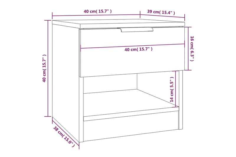beBasic sengeborde 2 stk. konstrueret træ betongrå - GrÃ¥ - Møbler - Borde - Aflastningsbord - Sengebord