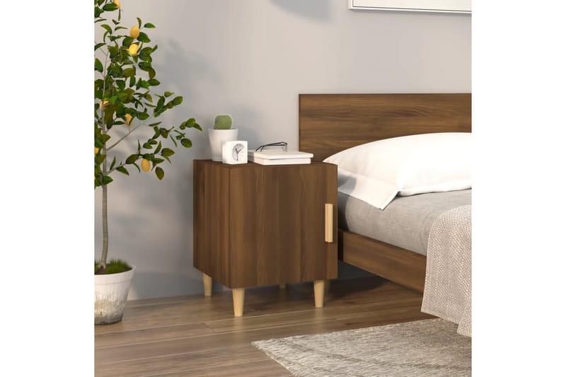 beBasic sengeborde 2 stk. konstrueret træ brun egetræsfarve - Brun - Sengebord
