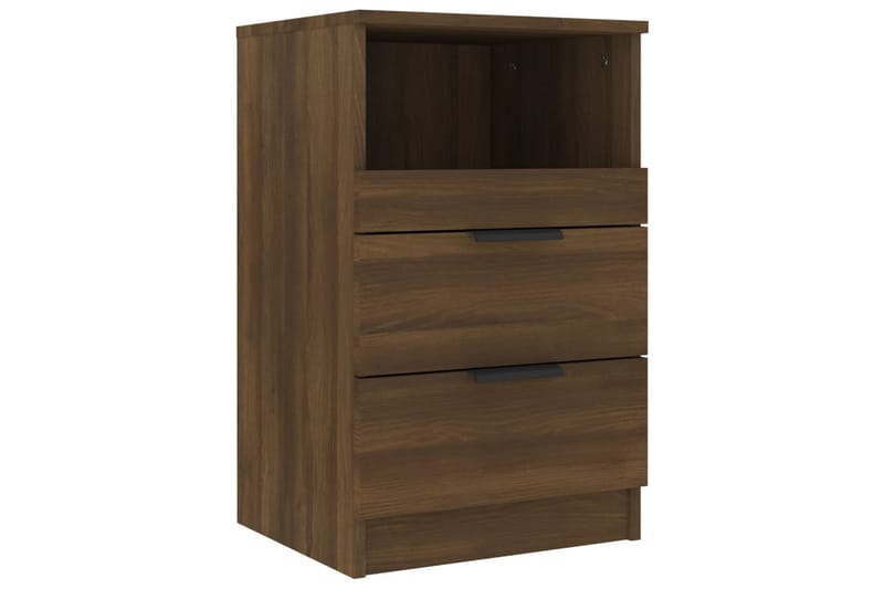 beBasic sengeborde 2 stk. konstrueret træ brun egetræsfarve - Brun - Møbler - Borde - Aflastningsbord - Sengebord