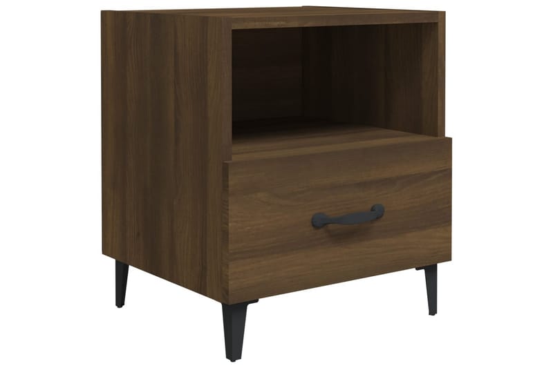 beBasic sengeborde 2 stk. konstrueret træ brun egetræsfarve - Brun - Møbler - Borde - Aflastningsbord - Sengebord