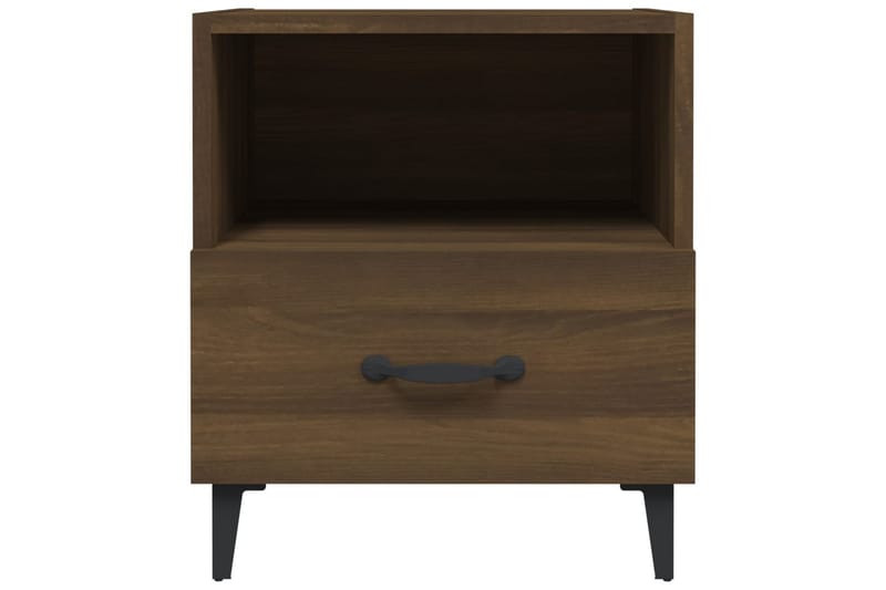 beBasic sengeborde 2 stk. konstrueret træ brun egetræsfarve - Brun - Møbler - Borde - Aflastningsbord - Sengebord
