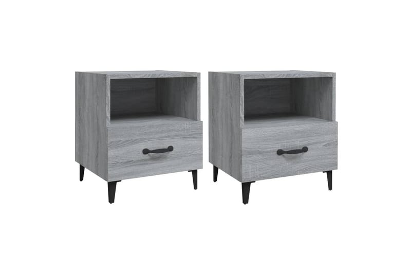 beBasic sengeborde 2 stk. konstrueret træ grå sonoma-eg - GrÃ¥ - Møbler - Borde - Aflastningsbord - Sengebord