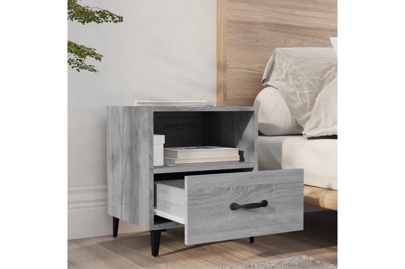 beBasic sengeborde 2 stk. konstrueret træ grå sonoma-eg - GrÃ¥ - Møbler - Borde - Aflastningsbord - Sengebord