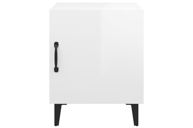 beBasic sengeborde 2 stk. konstrueret træ hvid højglans - Hvid - Møbler - Borde - Aflastningsbord - Sengebord