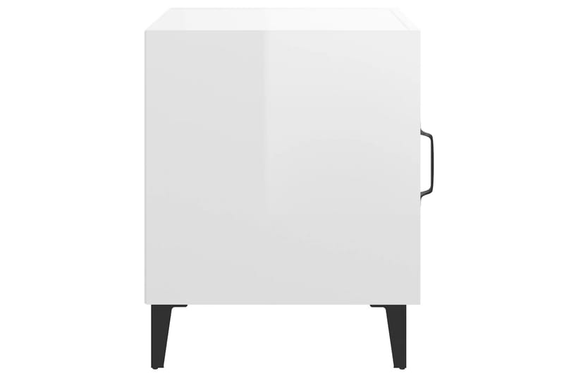 beBasic sengeborde 2 stk. konstrueret træ hvid højglans - Hvid - Møbler - Borde - Aflastningsbord - Sengebord