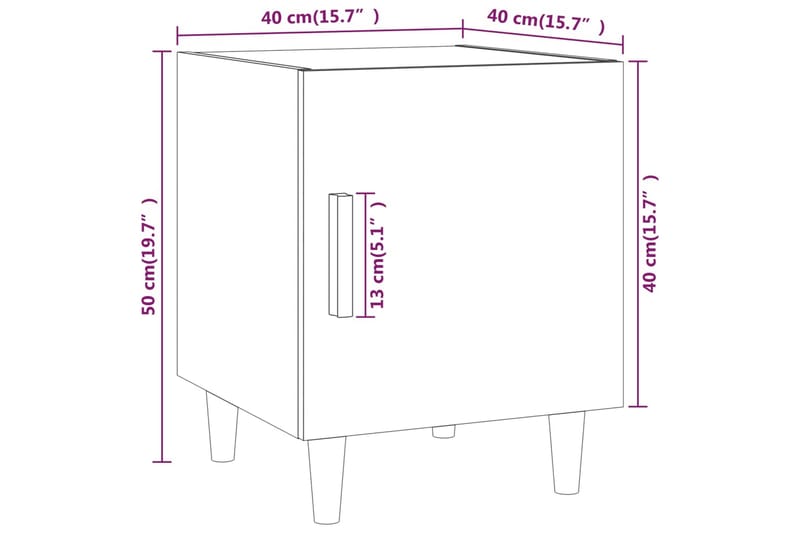 beBasic sengeborde 2 stk. konstrueret træ hvid - Hvid - Møbler - Borde - Aflastningsbord - Sengebord