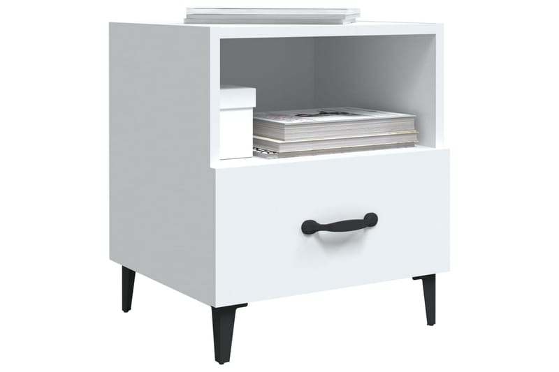 beBasic sengeborde 2 stk. konstrueret træ hvid - Hvid - Møbler - Borde - Aflastningsbord - Sengebord