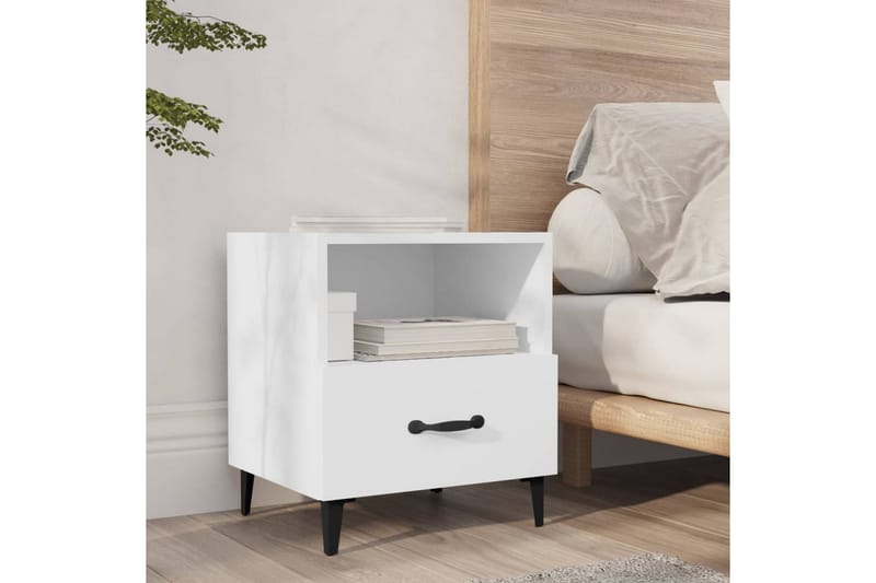 beBasic sengeborde 2 stk. konstrueret træ hvid - Hvid - Møbler - Borde - Aflastningsbord - Sengebord