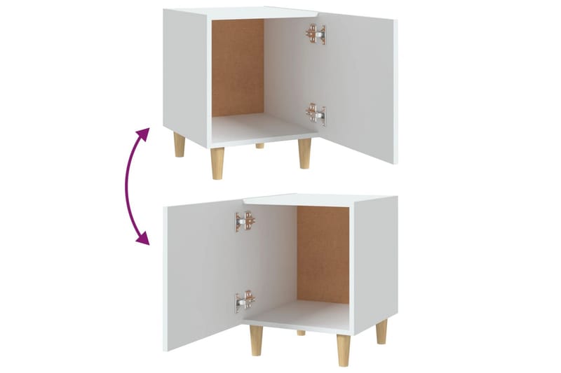 beBasic sengeborde 2 stk. konstrueret træ hvid - Hvid - Møbler - Borde - Aflastningsbord - Sengebord