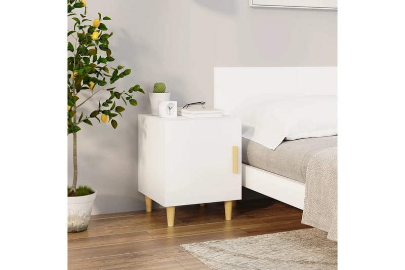 beBasic sengeborde 2 stk. konstrueret træ hvid - Hvid - Møbler - Borde - Aflastningsbord - Sengebord