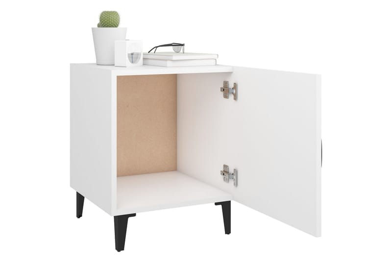beBasic sengeborde 2 stk. konstrueret træ hvid - Hvid - Møbler - Borde - Aflastningsbord - Sengebord