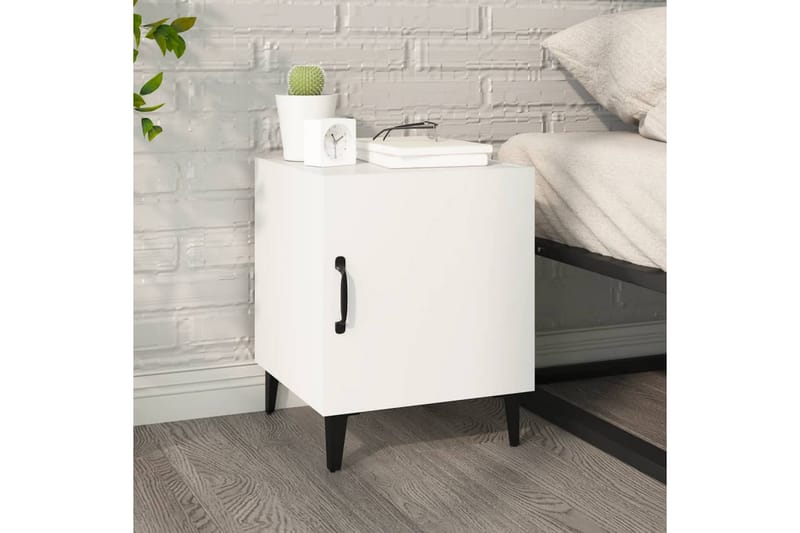 beBasic sengeborde 2 stk. konstrueret træ hvid - Hvid - Møbler - Borde - Aflastningsbord - Sengebord