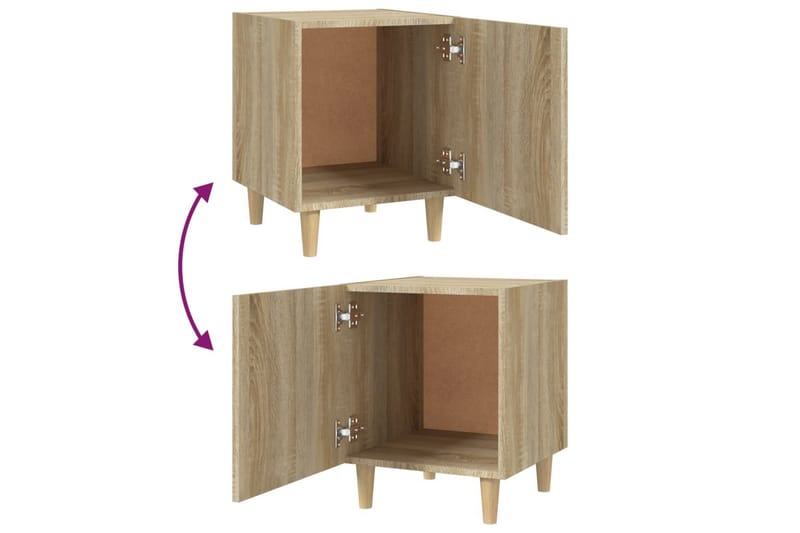 beBasic sengeborde 2 stk. konstrueret træ sonoma-eg - Brun - Møbler - Borde - Aflastningsbord - Sengebord