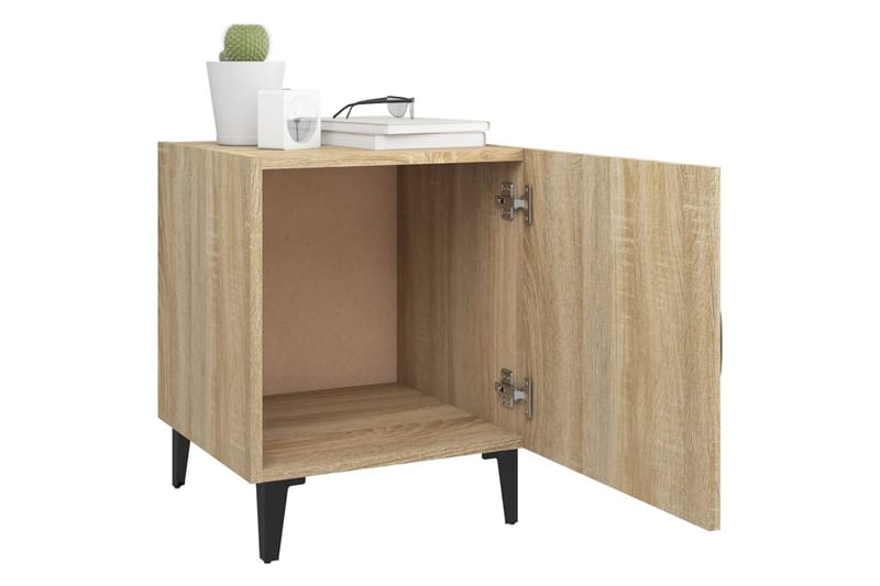 beBasic sengeborde 2 stk. konstrueret træ sonoma-eg - Brun - Møbler - Borde - Aflastningsbord - Sengebord