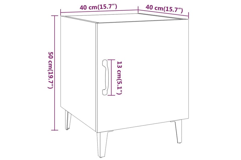 beBasic sengeborde 2 stk. konstrueret træ sort - Sort - Sengebord