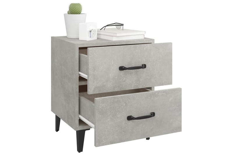 beBasic sengeborde 40x35x47,5 cm 2 stk. betongrå - GrÃ¥ - Møbler - Borde - Aflastningsbord - Sengebord