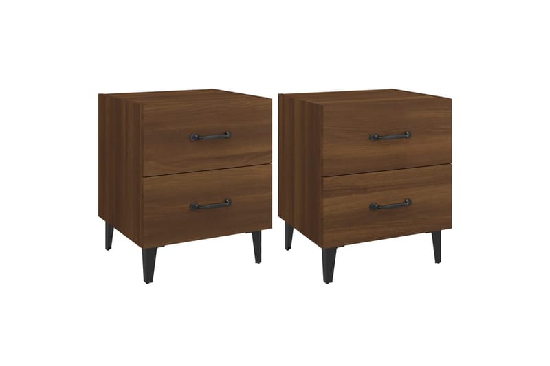 beBasic sengeborde 40x35x47,5 cm 2 stk. brun egetræsfarve - Brun - Møbler - Borde - Aflastningsbord - Sengebord