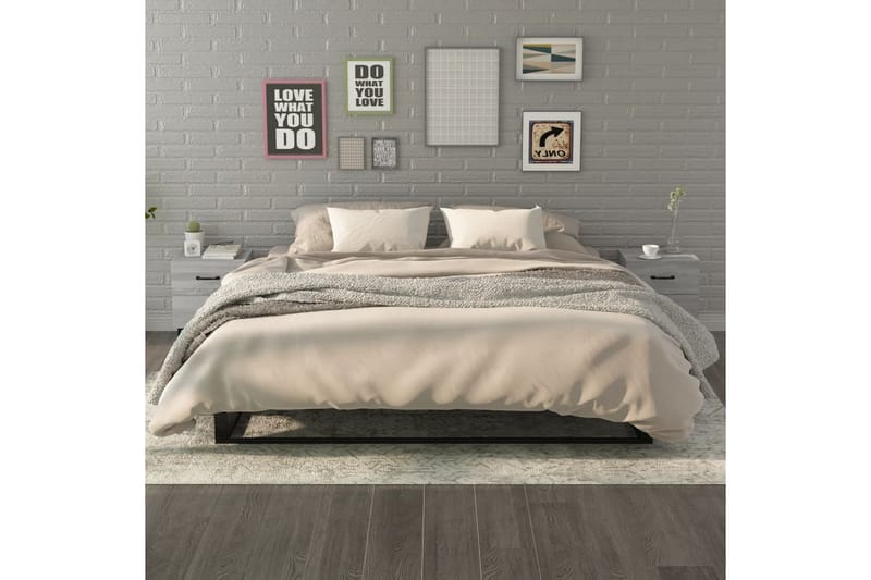 beBasic sengeborde 40x35x47,5 cm 2 stk. grå sonoma-eg - GrÃ¥ - Møbler - Borde - Aflastningsbord - Sengebord