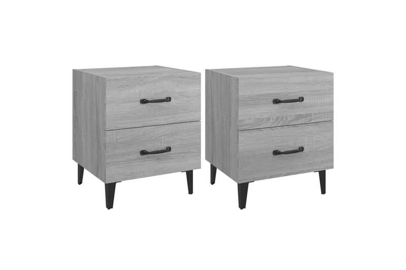 beBasic sengeborde 40x35x47,5 cm 2 stk. grå sonoma-eg - GrÃ¥ - Møbler - Borde - Aflastningsbord - Sengebord