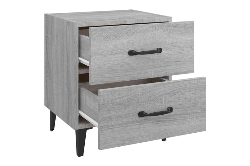 beBasic sengeborde 40x35x47,5 cm 2 stk. grå sonoma-eg - GrÃ¥ - Møbler - Borde - Aflastningsbord - Sengebord