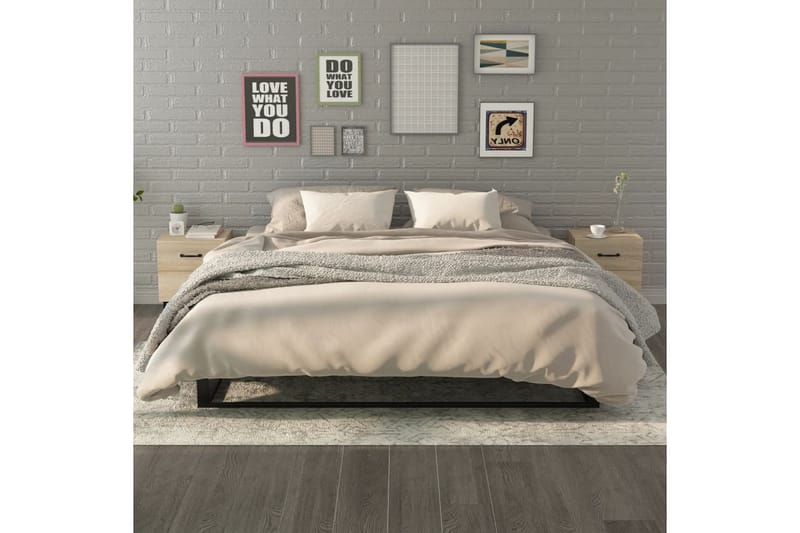 beBasic sengeborde 40x35x47,5 cm 2 stk. sonoma-eg - Brun - Møbler - Borde - Aflastningsbord - Sengebord