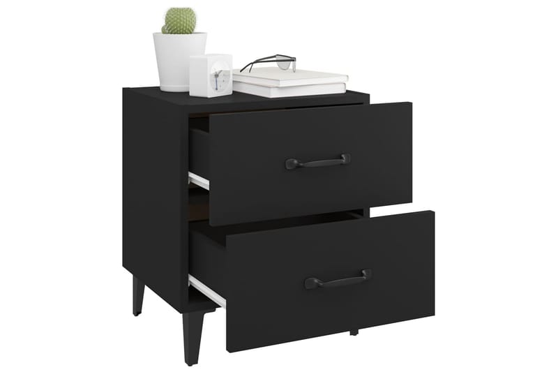 beBasic sengeborde 40x35x47,5 cm 2 stk. sort - Sort - Møbler - Borde - Aflastningsbord - Sengebord