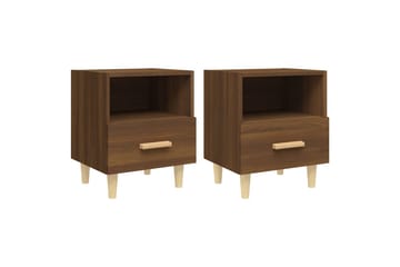 beBasic sengeborde 40x35x47 cm 2 stk. brun egetræsfarve - Brun - Møbler - Borde - Aflastningsbord - Sengebord