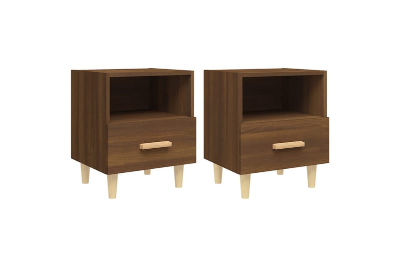 beBasic sengeborde 40x35x47 cm 2 stk. brun egetræsfarve - Brun - Møbler - Borde - Aflastningsbord - Sengebord