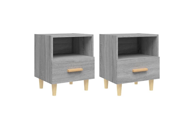 beBasic sengeborde 40x35x47 cm 2 stk. grå sonoma-eg - GrÃ¥ - Møbler - Borde - Aflastningsbord - Sengebord