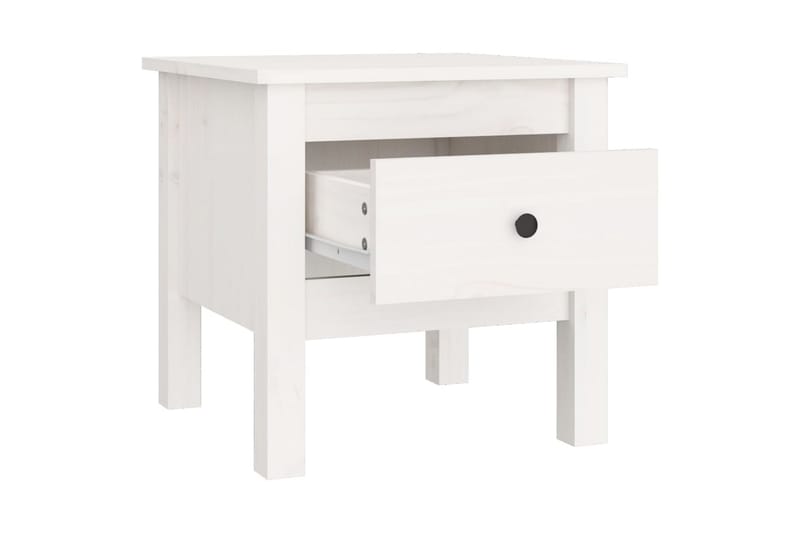 beBasic sidebord 40x40x39 cm massivt fyrretræ hvid - Hvid - Møbler - Borde - Aflastningsbord - Lampebord