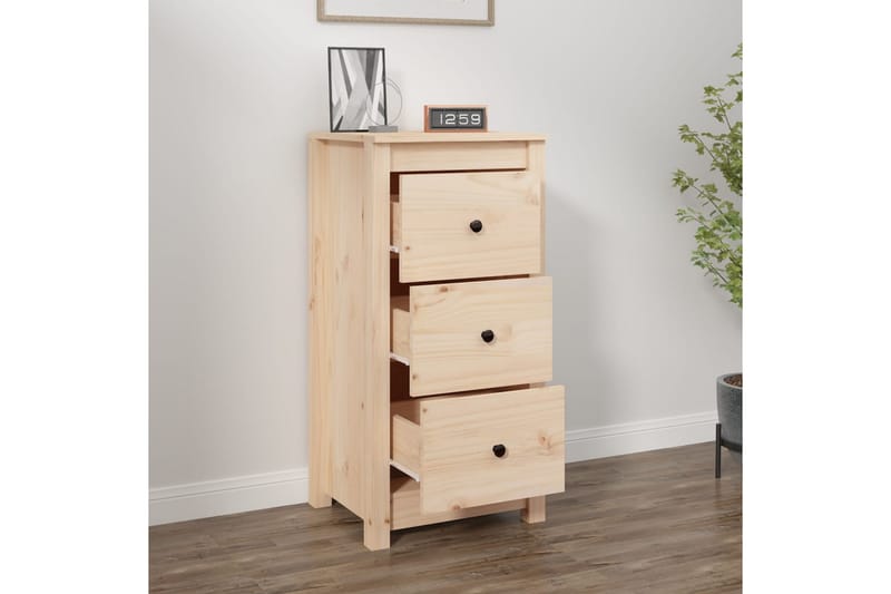 beBasic skænk 40x35x80 cm massivt fyrretræ - Brun - Møbler - Borde - Aflastningsbord - Lampebord