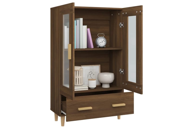 beBasic skab 70x31x115 cm konstrueret træ brun egetræ - Brun - Møbler - Borde - Aflastningsbord - Lampebord