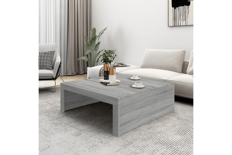 beBasic sofabord 100x100x35 cm konstrueret træ grå sonoma-eg - GrÃ¥ - Møbler - Borde - Aflastningsbord - Lampebord