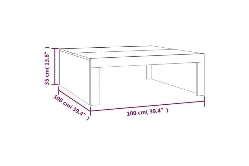 beBasic sofabord 100x100x35 cm konstrueret træ grå sonoma-eg - GrÃ¥ - Møbler - Borde - Aflastningsbord - Lampebord