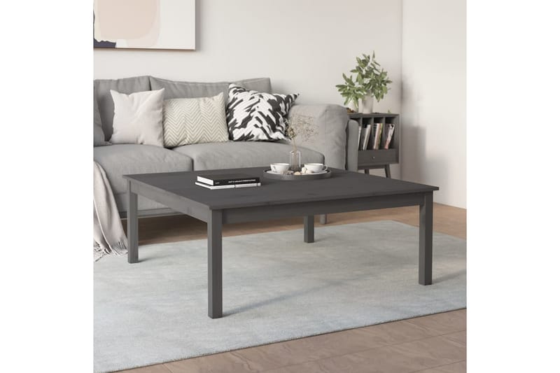 beBasic sofabord 100x100x40 cm massivt fyrretræ grå - GrÃ¥ - Møbler - Borde - Aflastningsbord - Lampebord