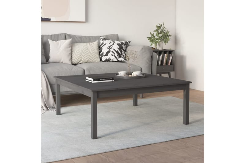 beBasic sofabord 100x100x40 cm massivt fyrretræ grå - GrÃ¥ - Lampebord - Bakkebord & små borde