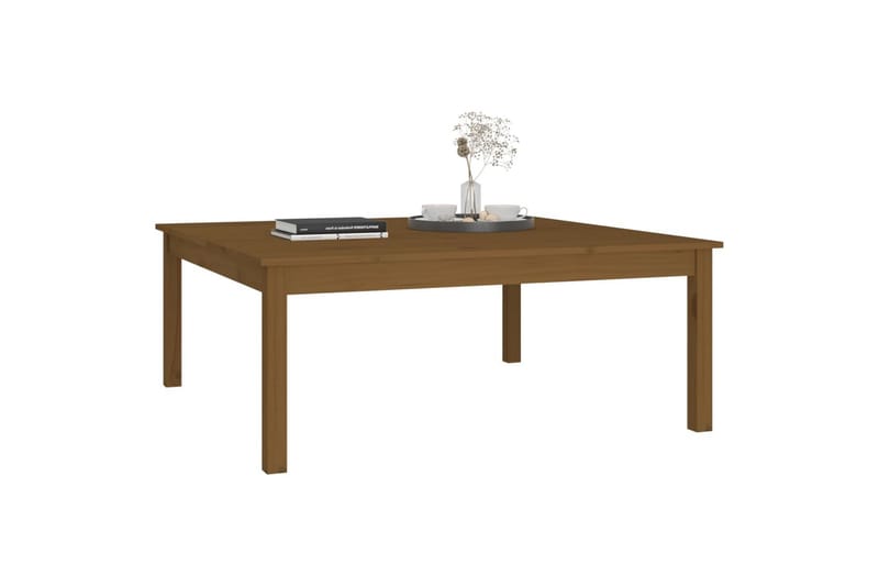 beBasic sofabord 100x100x40 cm massivt fyrretræ gyldenbrun - Brun - Lampebord - Bakkebord & små borde