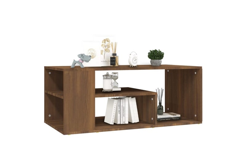 beBasic sofabord 100x50x40 cm konstrueret træ brun egetræsfarve - Brun - Møbler - Borde - Aflastningsbord - Lampebord