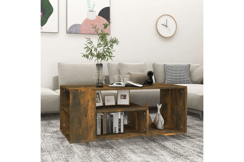 beBasic sofabord 100x50x40 cm konstrueret træ røget egetræsfarve - Brun - Lampebord - Bakkebord & små borde