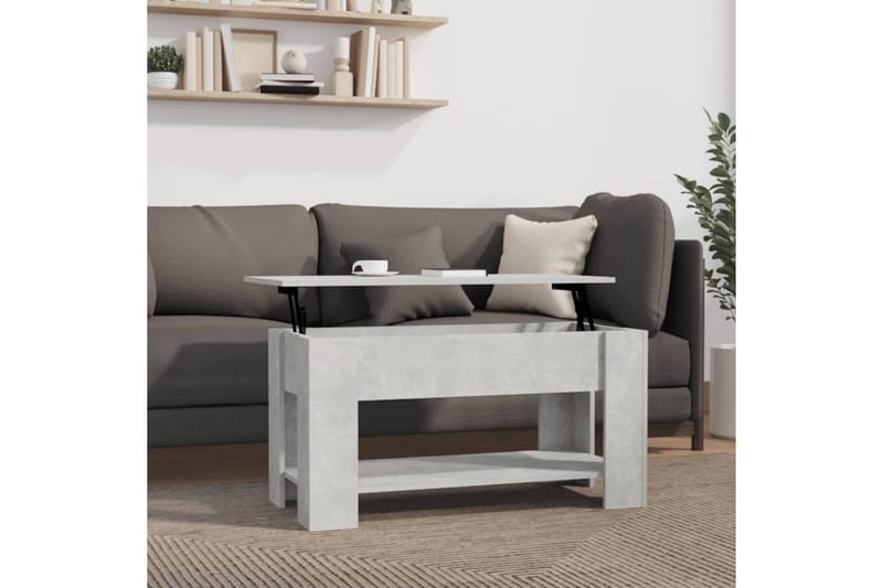 beBasic sofabord 101x49x52 cm konstrueret træ betongrå - GrÃ¥ - Møbler - Borde - Aflastningsbord - Lampebord