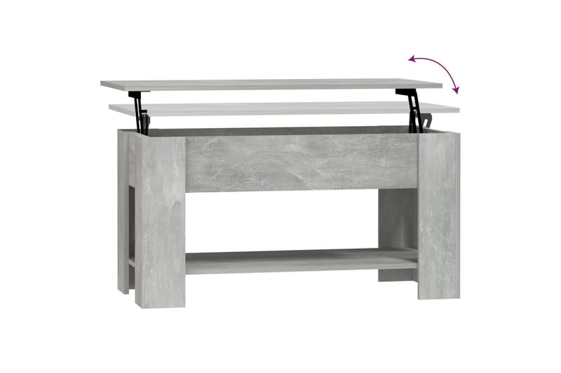 beBasic sofabord 101x49x52 cm konstrueret træ betongrå - GrÃ¥ - Møbler - Borde - Aflastningsbord - Lampebord