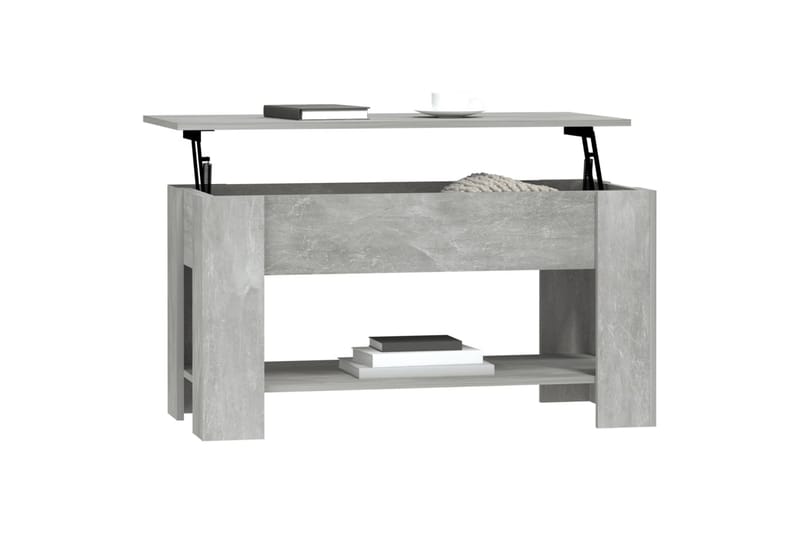 beBasic sofabord 101x49x52 cm konstrueret træ betongrå - GrÃ¥ - Møbler - Borde - Aflastningsbord - Lampebord