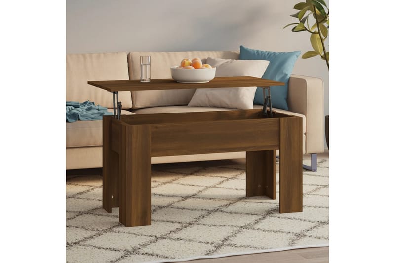 beBasic sofabord 101x49x52 cm konstrueret træ brun egetræsfarve - Brun - Lampebord - Bakkebord & små borde