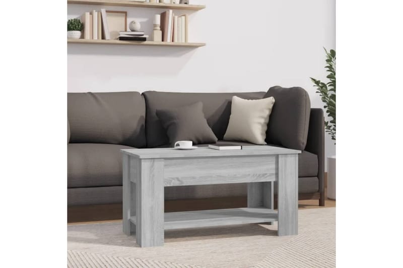beBasic sofabord 101x49x52 cm konstrueret træ grå sonoma-eg - GrÃ¥ - Lampebord - Bakkebord & små borde