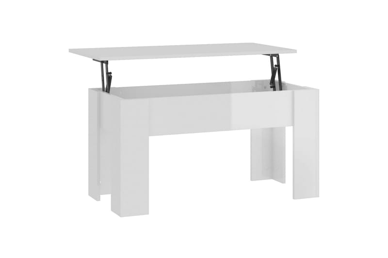 beBasic sofabord 101x49x52 cm konstrueret træ hvid højglans - Hvid - Lampebord - Bakkebord & små borde