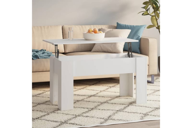 beBasic sofabord 101x49x52 cm konstrueret træ hvid - Hvid - Lampebord - Bakkebord & små borde