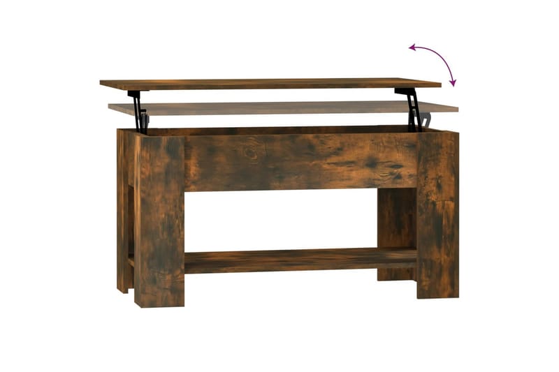 beBasic sofabord 101x49x52 cm konstrueret træ røget egetræsfarve - Brun - Møbler - Borde - Aflastningsbord - Lampebord