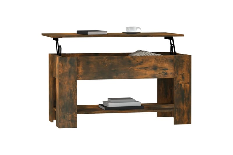 beBasic sofabord 101x49x52 cm konstrueret træ røget egetræsfarve - Brun - Møbler - Borde - Aflastningsbord - Lampebord