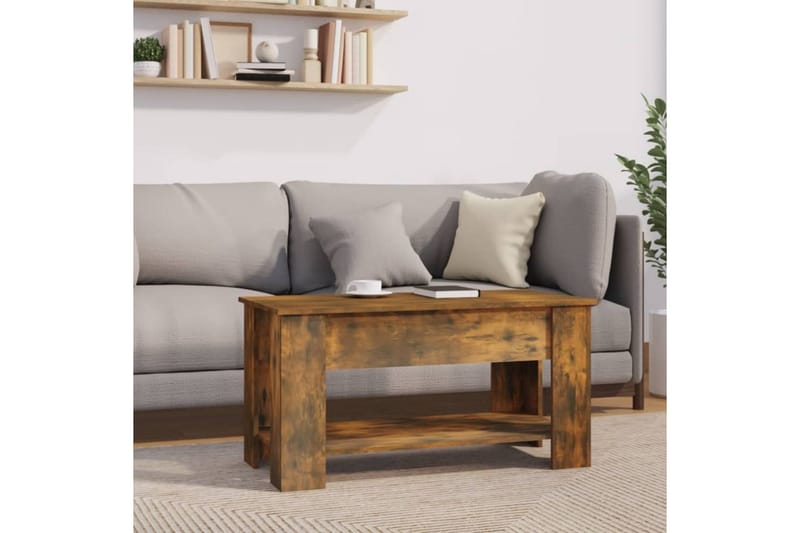 beBasic sofabord 101x49x52 cm konstrueret træ røget egetræsfarve - Brun - Møbler - Borde - Aflastningsbord - Lampebord